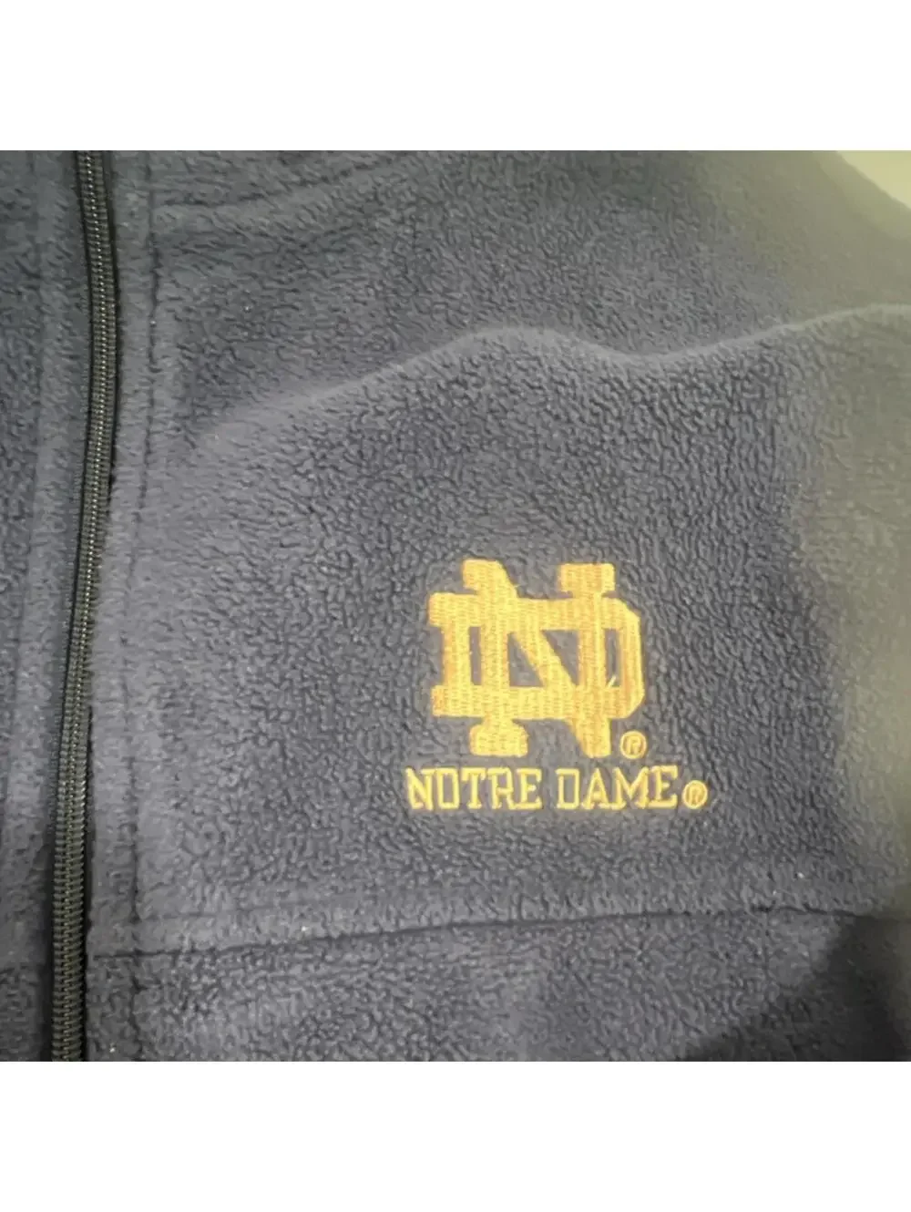 Adidas Boy's Notre Dame Navy Blue Full Zip Collared Sweater XL